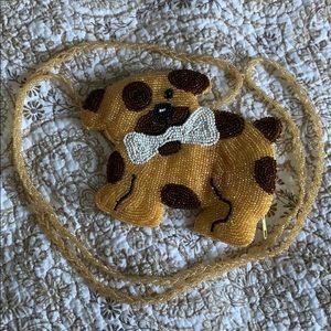 Beaded puppy dog purse small